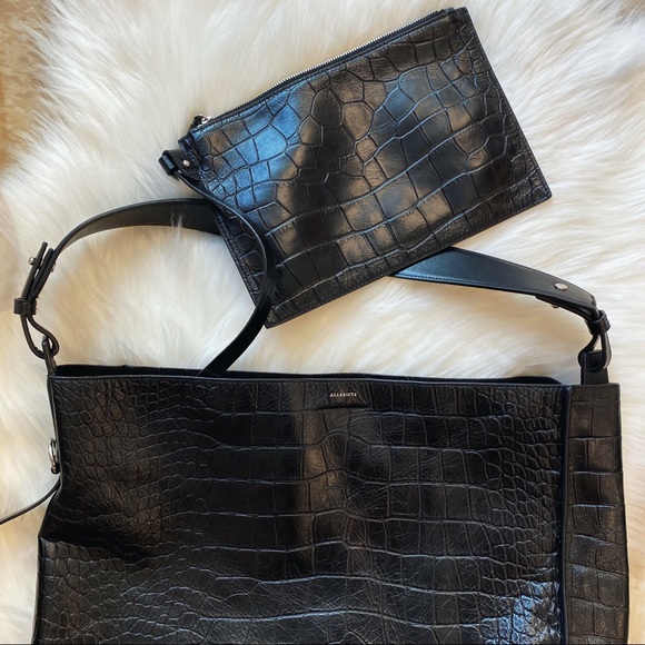 AllSaints Black Polly N/S Tote - Picture 14 of 16